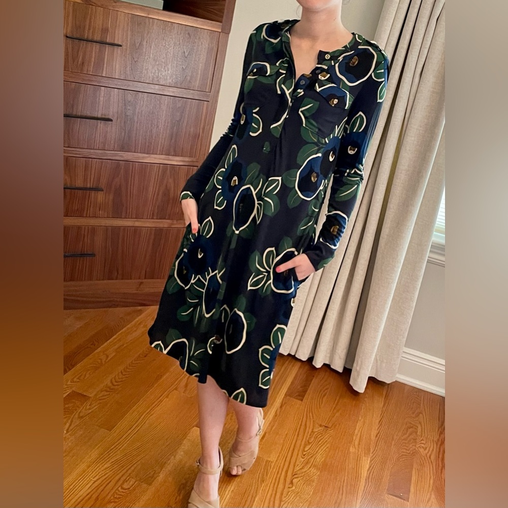 Tory Burch Floral Print Shirt Dress XS